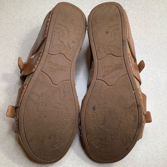 Dansko Leeann Sandal 41 Tan Burnished Leather Slip On - Picture 7 of 10